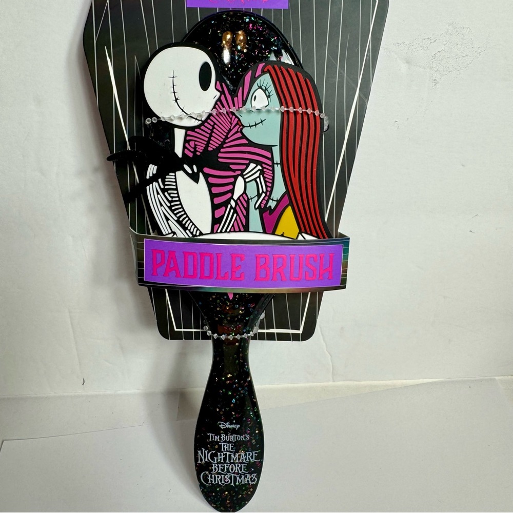 NWT. Primark Disney NBC Hairbrush. Sparkly black hair brush Jack Skellington